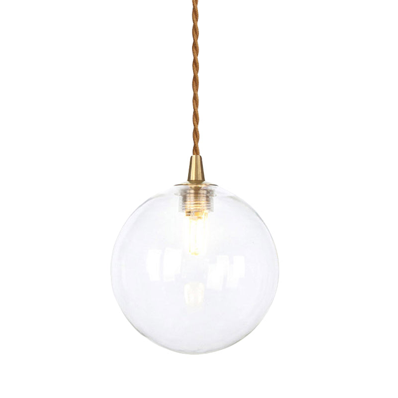 Macaron Globe Pendant Light With Amber/White/Red Glass - Ideal For Bedroom Suspension Lighting