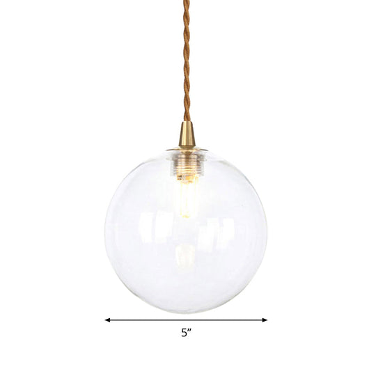 Amber/White/Red Macaron Glass Pendant Light Fixture - 1 Light Suspension Light with Rope for Bedroom