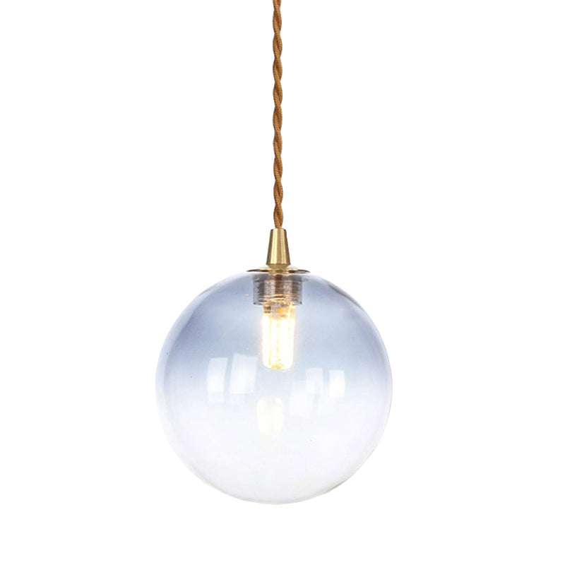 Macaron Globe Pendant Light With Amber/White/Red Glass - Ideal For Bedroom Suspension Lighting