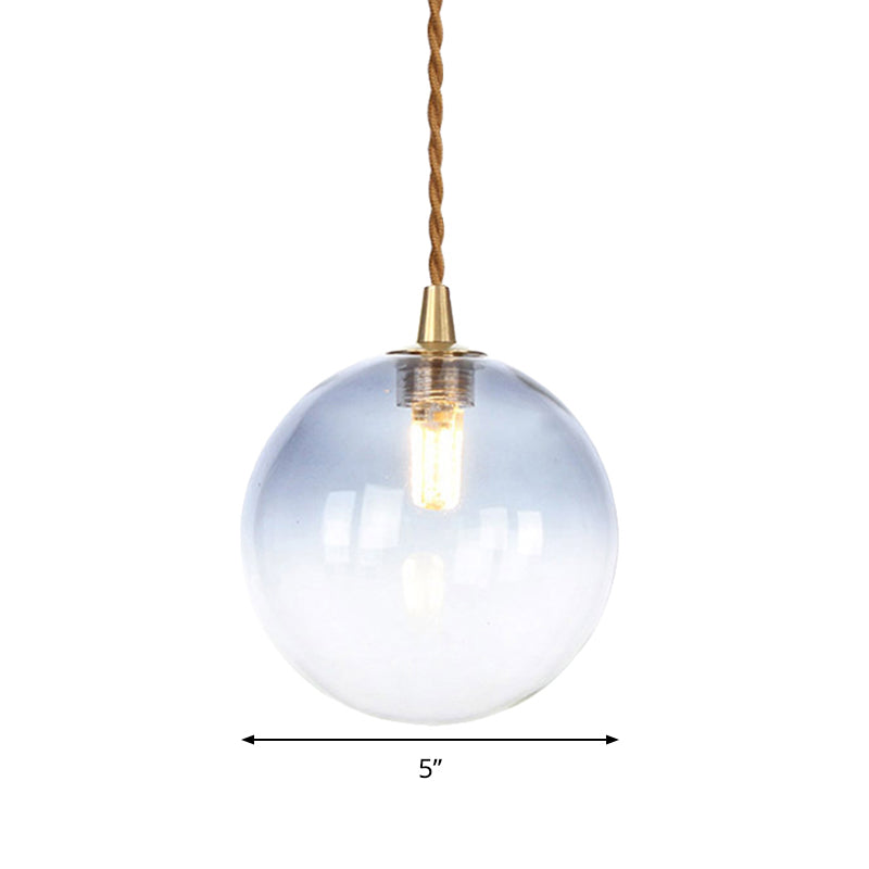 Macaron Globe Pendant Light With Amber/White/Red Glass - Ideal For Bedroom Suspension Lighting