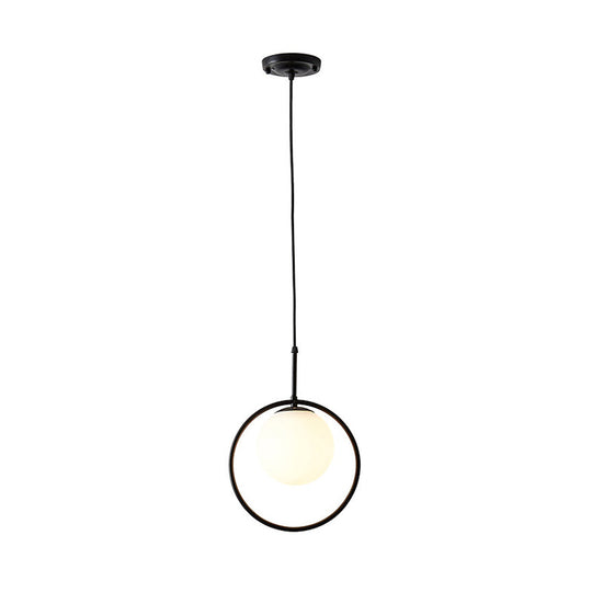 White Glass Modern Sphere Pendant Light - Perfect for Bedroom Ceiling