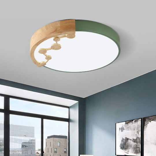 16"/19.5" W LED Living Room Ceiling Light with Pink/Yellow/Blue Metal Shade in Warm/White Light