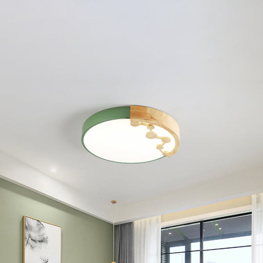 16"/19.5" W LED Living Room Ceiling Light with Pink/Yellow/Blue Metal Shade in Warm/White Light