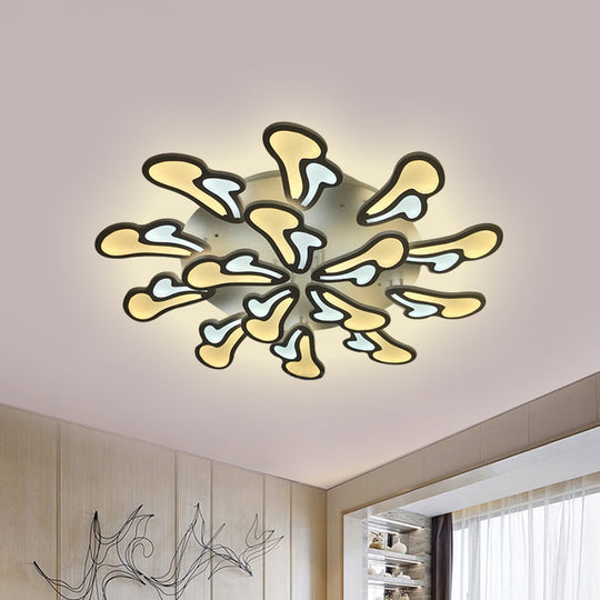 Modern White Flower Ceiling Light with LED Acrylic Semi Flush Mount in Warm/White/Natural Light