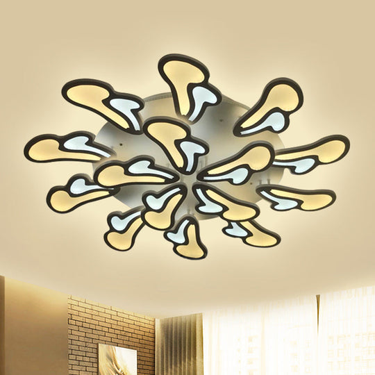 Modern White Flower Ceiling Light with LED Acrylic Semi Flush Mount in Warm/White/Natural Light