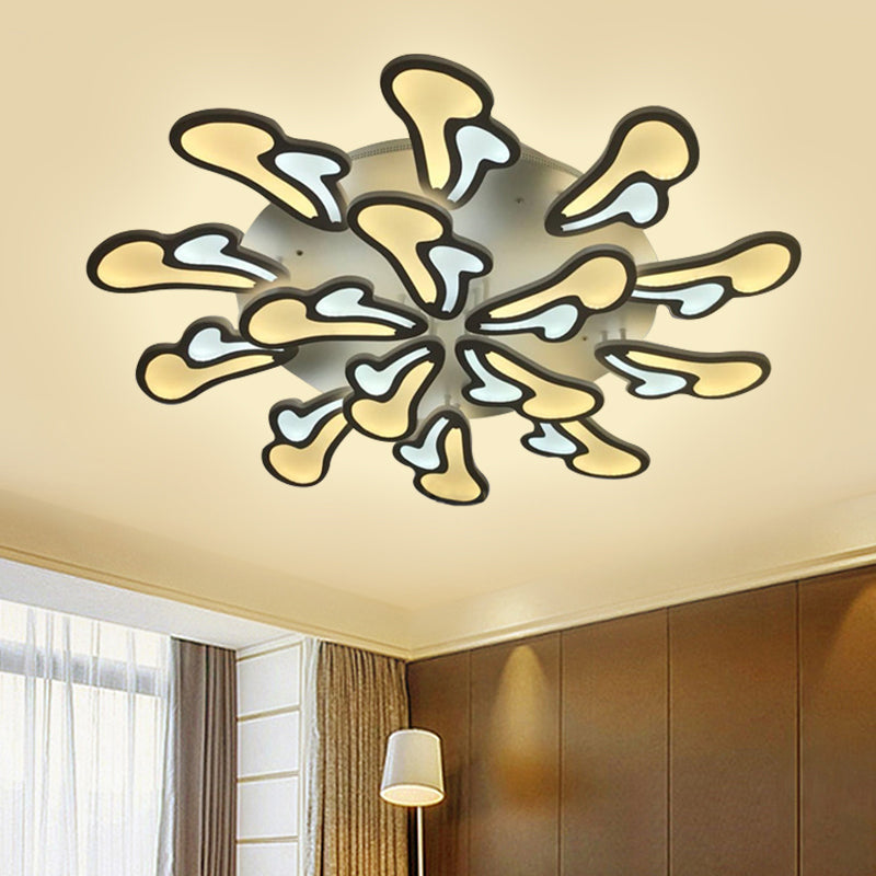 Modern White Flower Ceiling Light with LED Acrylic Semi Flush Mount in Warm/White/Natural Light