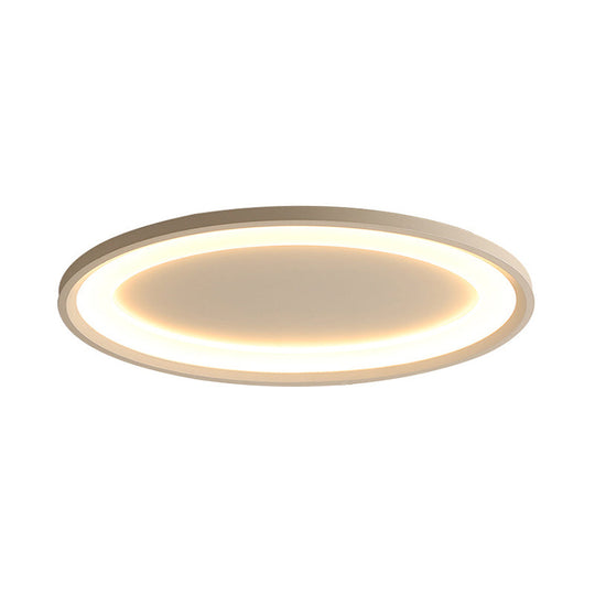 22"/26" Nordic Slim Flush Mount Ceiling Lamp - Matte White Oval, Warm/White Light, Stepless Dimming, Remote Control