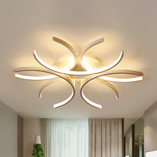 23.5/31.5 W Curved Led Semi Flush Mount Lamp Modern Acrylic Lighting For Close To Ceiling Warm/White