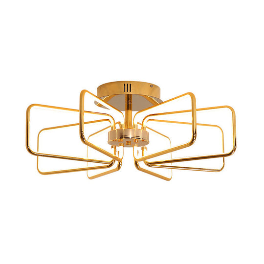 Gold Led Ceiling Light Modernism - Acrylic Semi Mount For Bedroom 23.5/31.5 W