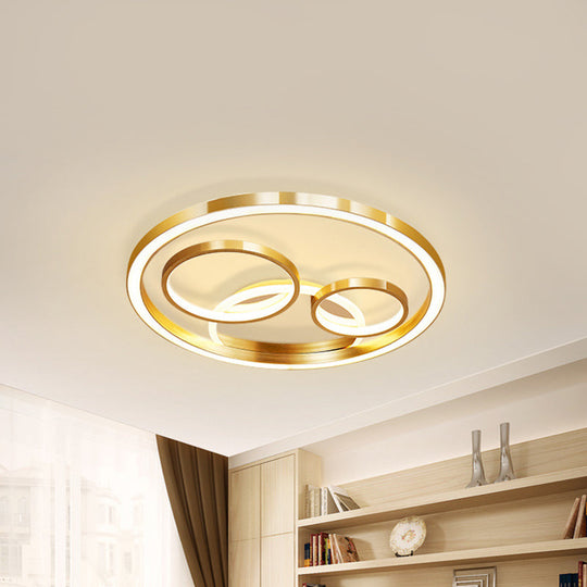 Modern LED Gold Flush Mount Spotlight Ceiling Fixture - 18"/23.5" W Round Acrylic