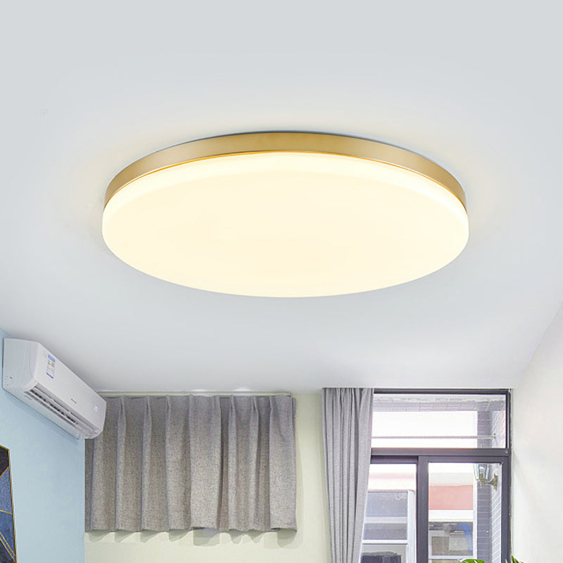 Minimalist Circle Acrylic LED Gold Ceiling Lamp - 15"/19" Flushmount