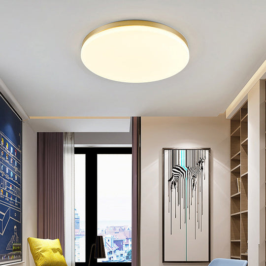 Minimalist Circle Acrylic Led Gold Ceiling Lamp - 15/19 Flushmount