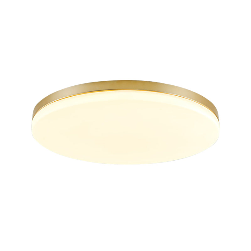 Minimalist Circle Acrylic LED Gold Ceiling Lamp - 15"/19" Flushmount