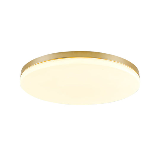 Minimalist Circle Acrylic Led Gold Ceiling Lamp - 15/19 Flushmount