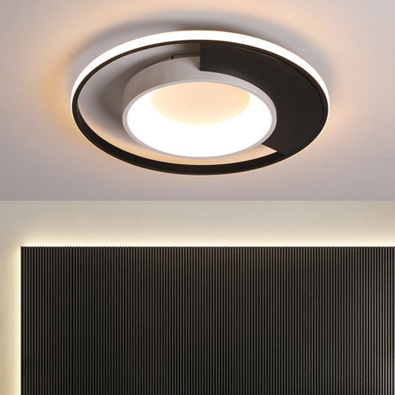 Modern LED Black and White Acrylic Ceiling Mounted Flush Mount Spotlight with Warm/White Light