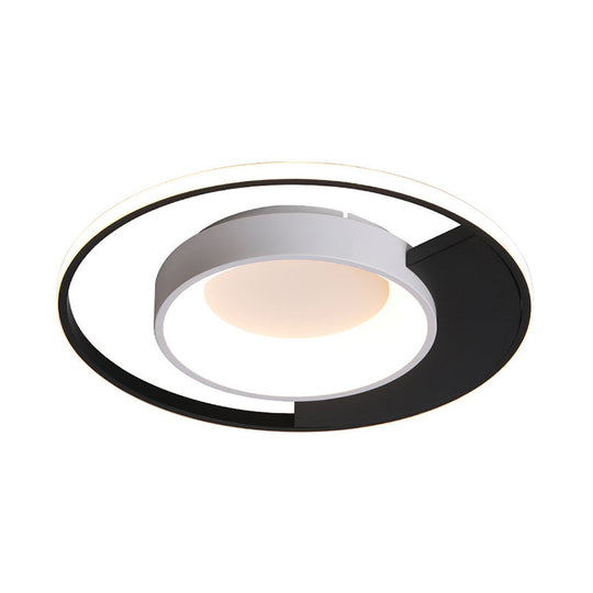 Modern LED Black and White Acrylic Ceiling Mounted Flush Mount Spotlight with Warm/White Light