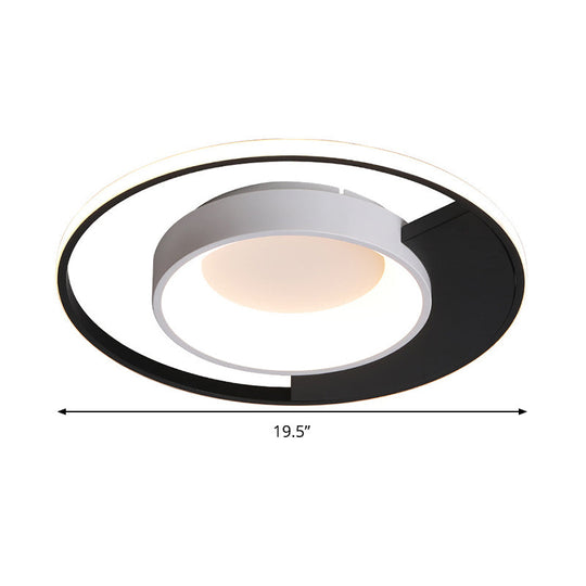 Modern LED Black and White Acrylic Ceiling Mounted Flush Mount Spotlight with Warm/White Light