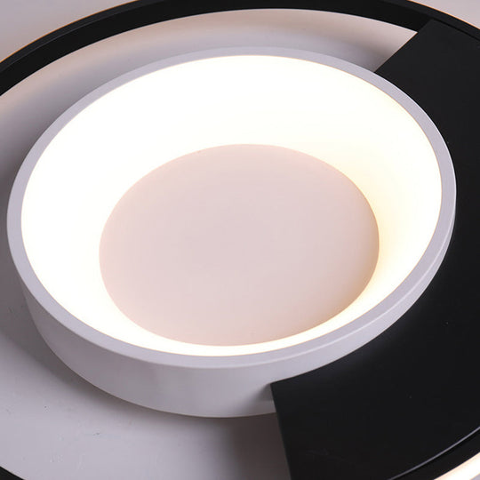 Modern LED Black and White Acrylic Ceiling Mounted Flush Mount Spotlight with Warm/White Light