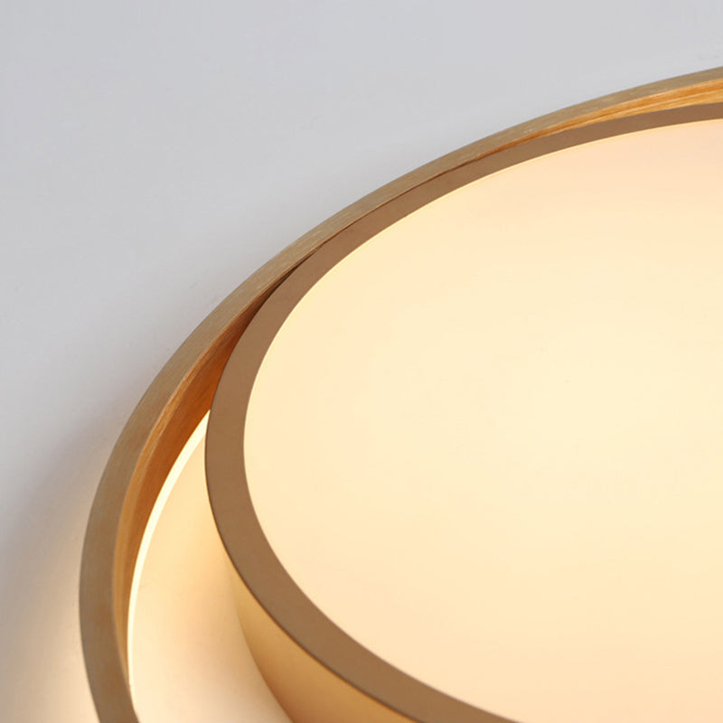 Stepless Dimming Gold Led Flush Mount Ceiling Lamp - 16/23.5 Wide Circle Acrylic Light Fixture