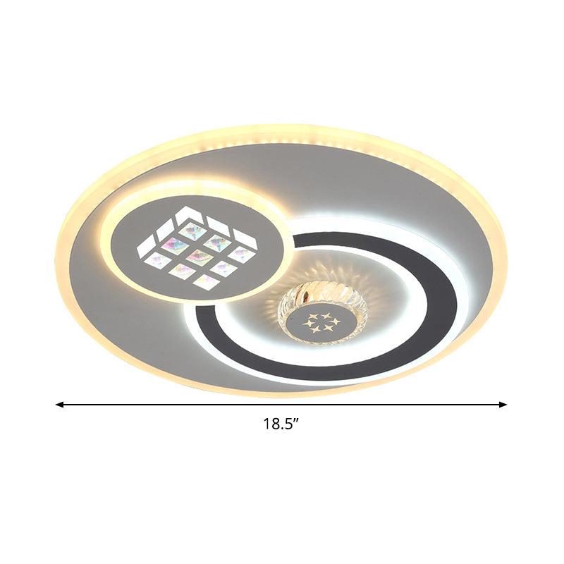 Stunning Crystal LED Ceiling Light: Modern Stylish Flush Mount Lamp in White