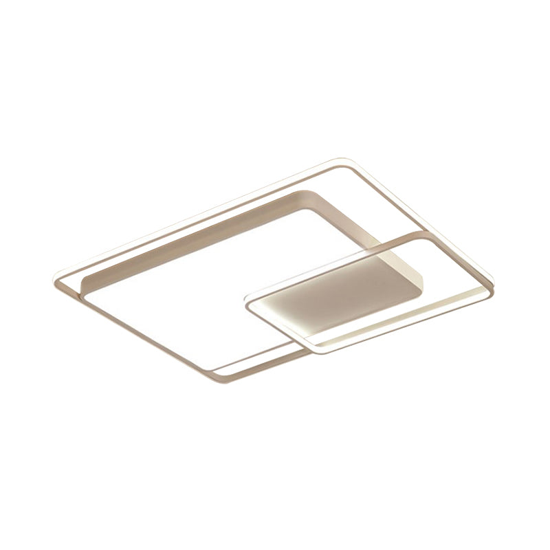 16-35.5" W Modern White Rectangle Ceiling Light with High Penetrated Acrylic LED - Flushmount in Warm/White/3 Color Light