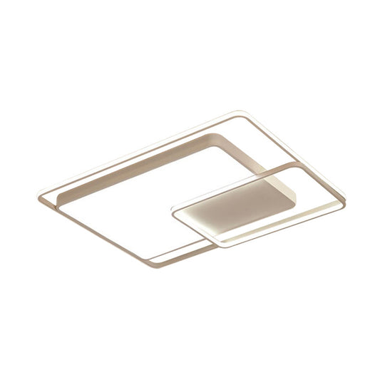 16-35.5" W Modern White Rectangle Ceiling Light with High Penetrated Acrylic LED - Flushmount in Warm/White/3 Color Light