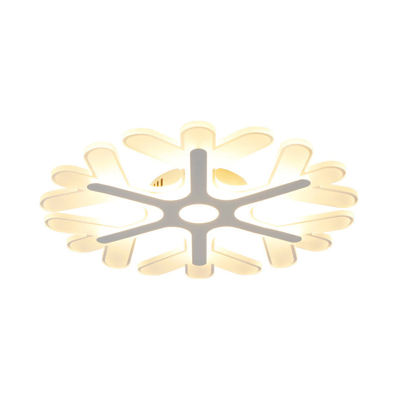 Modern White Coral Flush Ceiling Light With Led Acrylic Lamp In 3 Color Options