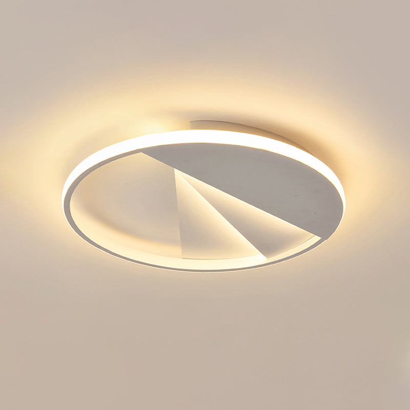 Round LED Ceiling Lamp in Multiple Colors: Simple Aluminum Flush Mount Fixture