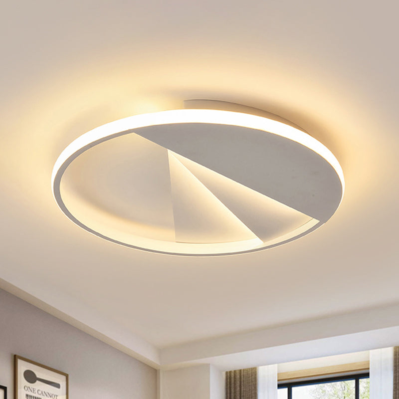 Round LED Ceiling Lamp in Multiple Colors: Simple Aluminum Flush Mount Fixture