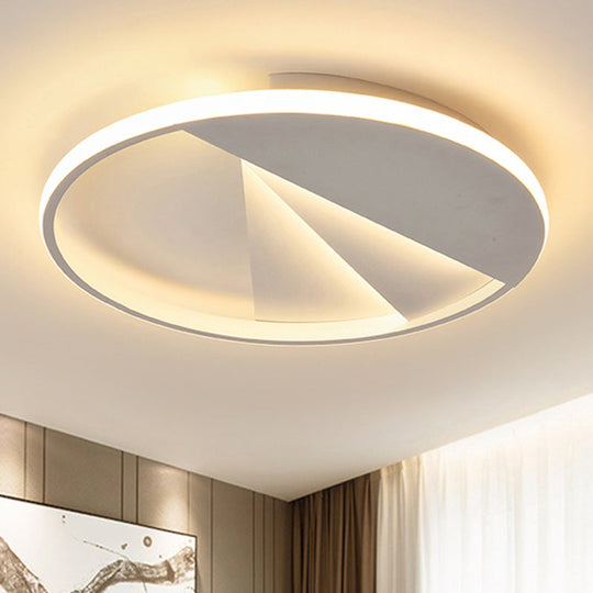 Round LED Ceiling Lamp in Multiple Colors: Simple Aluminum Flush Mount Fixture