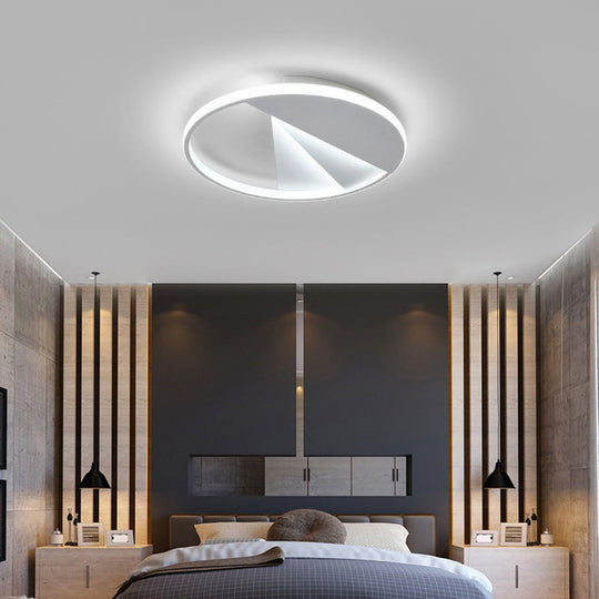 Round LED Ceiling Lamp in Multiple Colors: Simple Aluminum Flush Mount Fixture