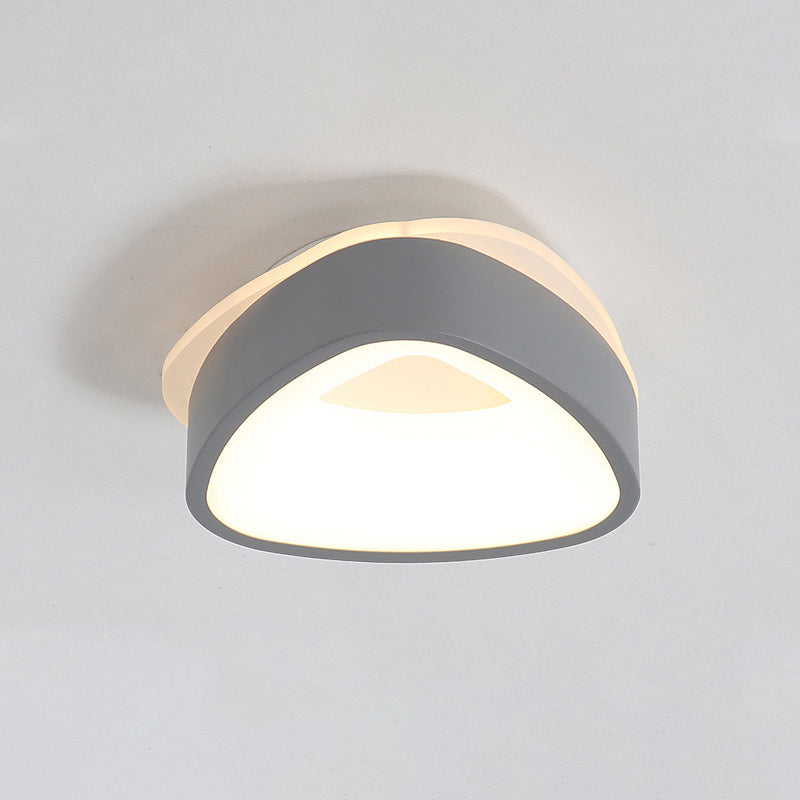 Plafonnier LED nordique moderne en gris/blanc : design triangulaire, rond ou carré