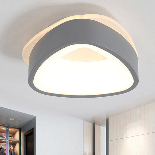 Modern Nordic Led Ceiling Light In Grey/White: Triangle Round Or Square Design