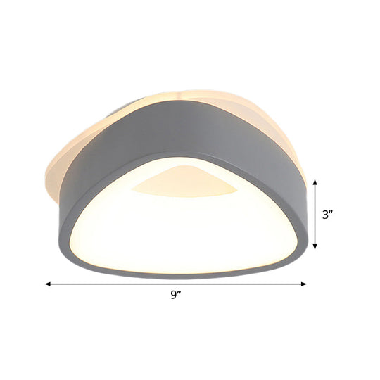 Modern Nordic Led Ceiling Light In Grey/White: Triangle Round Or Square Design