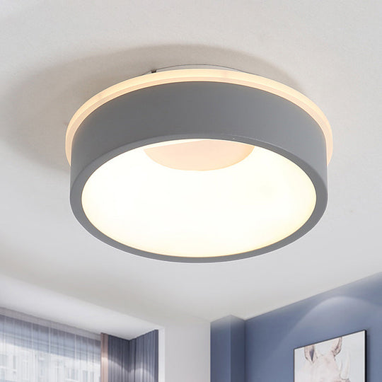 Plafonnier LED nordique moderne en gris/blanc : design triangulaire, rond ou carré