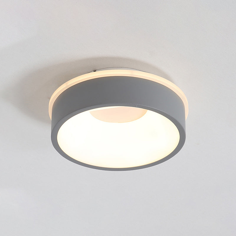 Plafonnier LED nordique moderne en gris/blanc : design triangulaire, rond ou carré