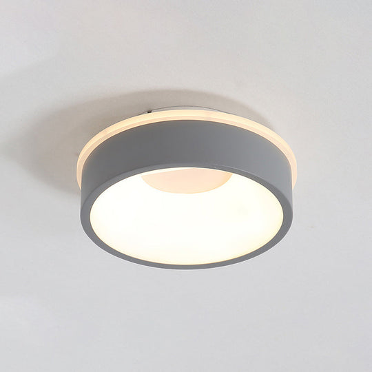 Modern Nordic Led Ceiling Light In Grey/White: Triangle Round Or Square Design