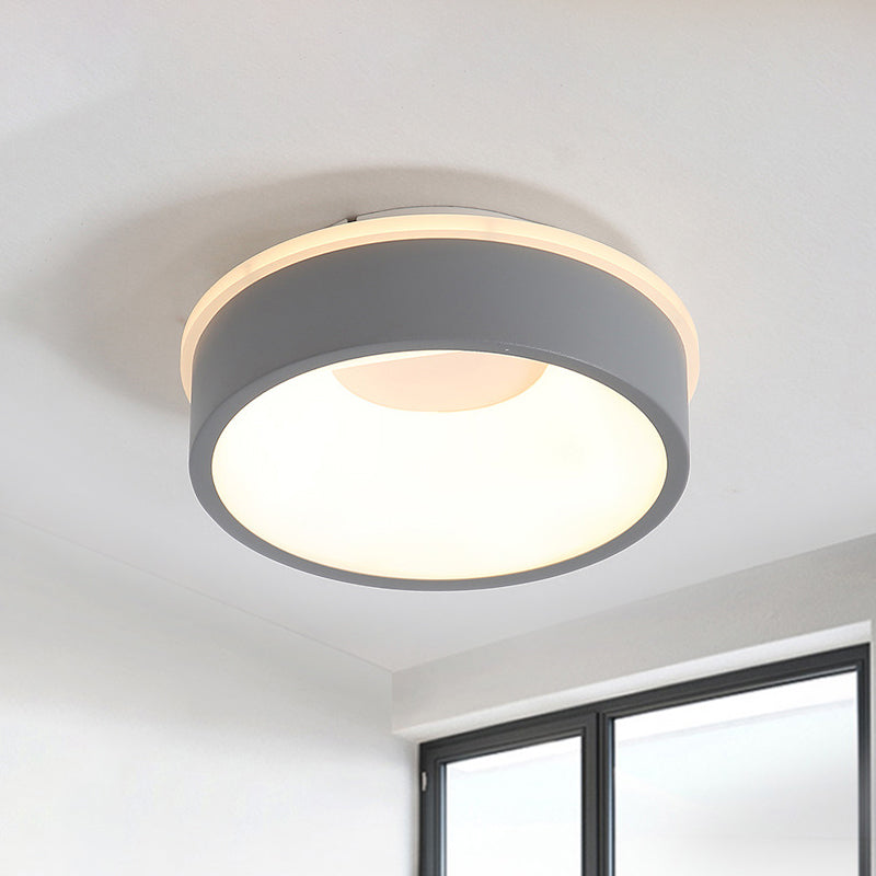 Plafonnier LED nordique moderne en gris/blanc : design triangulaire, rond ou carré