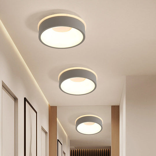 Modern Nordic Led Ceiling Light In Grey/White: Triangle Round Or Square Design