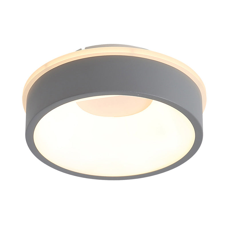 Modern Nordic Led Ceiling Light In Grey/White: Triangle Round Or Square Design