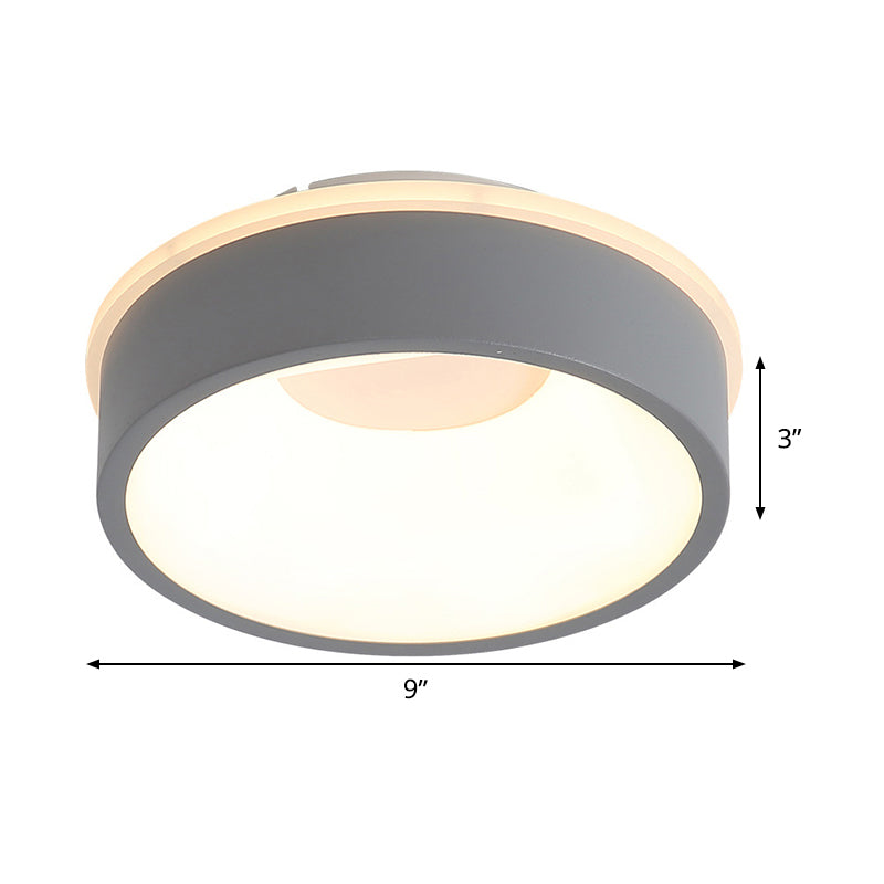 Modern Nordic Led Ceiling Light In Grey/White: Triangle Round Or Square Design