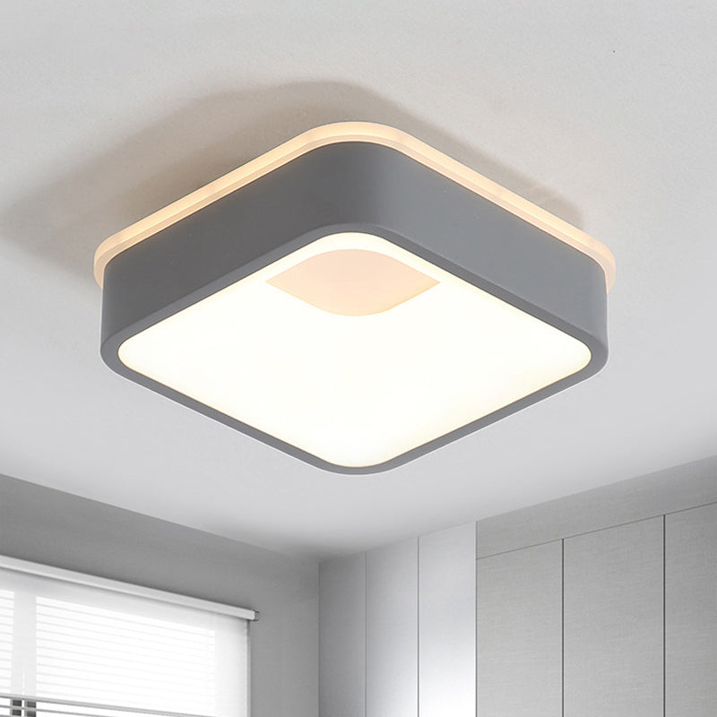 Plafonnier LED nordique moderne en gris/blanc : design triangulaire, rond ou carré