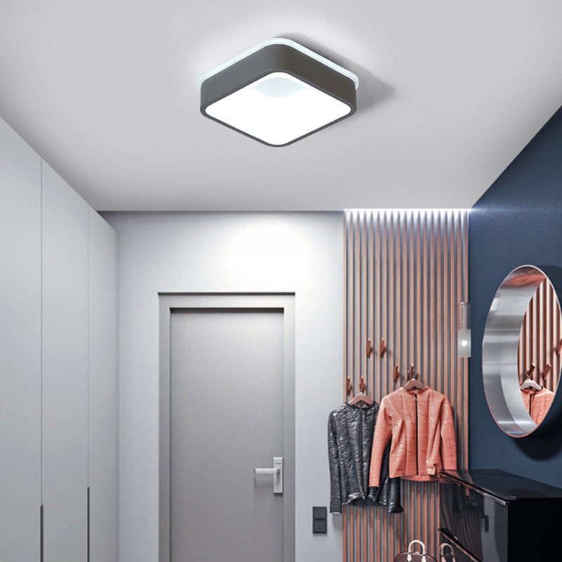 Plafonnier LED nordique moderne en gris/blanc : design triangulaire, rond ou carré