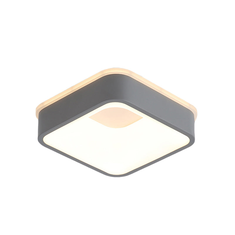 Modern Nordic Led Ceiling Light In Grey/White: Triangle Round Or Square Design