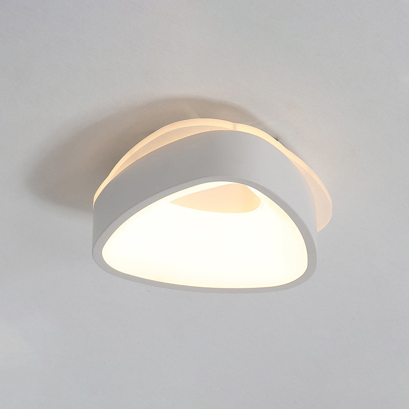 Plafonnier LED nordique moderne en gris/blanc : design triangulaire, rond ou carré