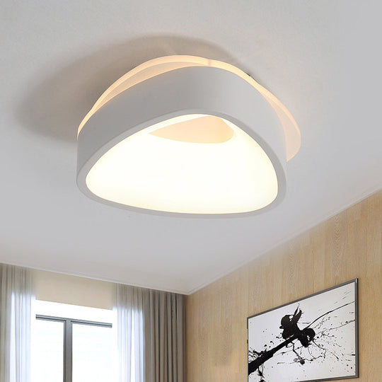 Plafonnier LED nordique moderne en gris/blanc : design triangulaire, rond ou carré