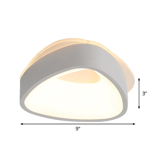 Modern Nordic Led Ceiling Light In Grey/White: Triangle Round Or Square Design