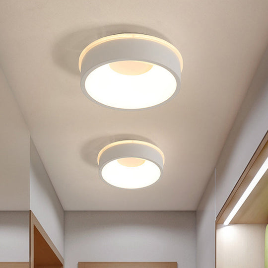 Modern Nordic Led Ceiling Light In Grey/White: Triangle Round Or Square Design