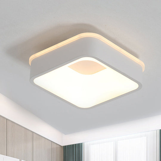 Plafonnier LED nordique moderne en gris/blanc : design triangulaire, rond ou carré