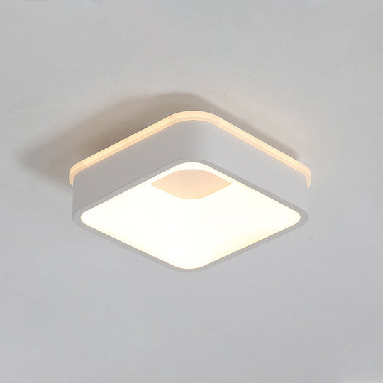 Modern Nordic Led Ceiling Light In Grey/White: Triangle Round Or Square Design